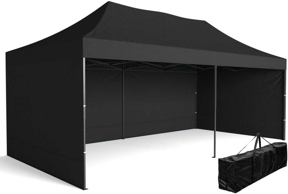 Poland Ekspress prekybos paviljonas - 3x6 m - 3 sienos - juodas