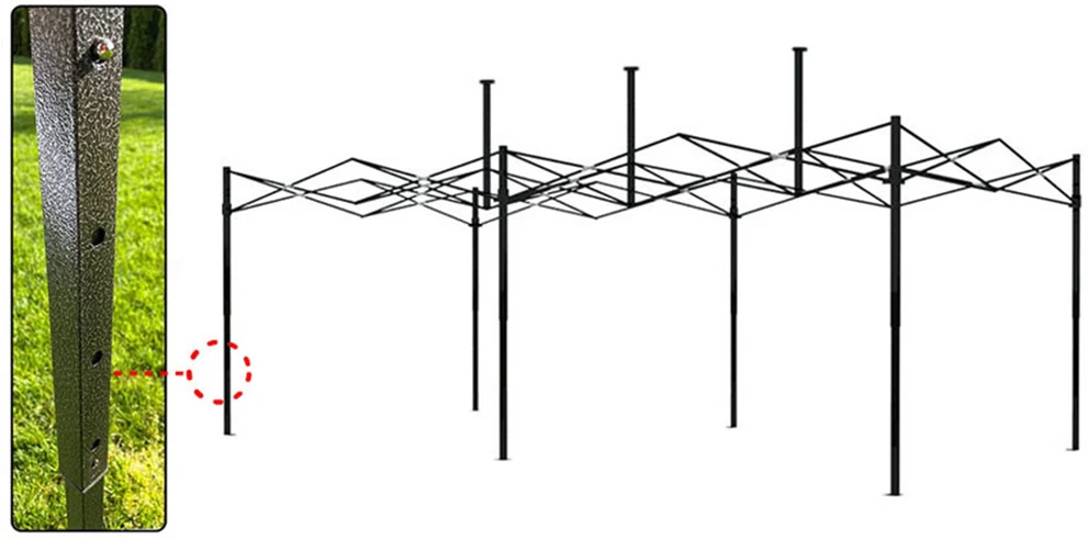 Bipohome Ekspress prekybos paviljonas - 3x6 m - 3 sienos - mėlynos spalvos