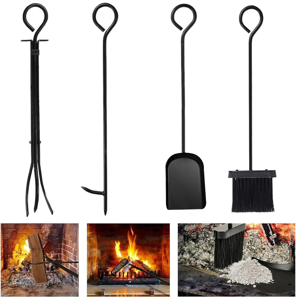 Bipohome Metalinis malkų stovas su priedais FUEGO