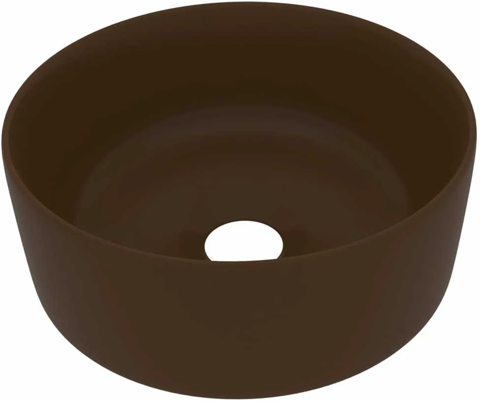 Prabangus praustuvas, matinis rudas, 40x15cm, keramika