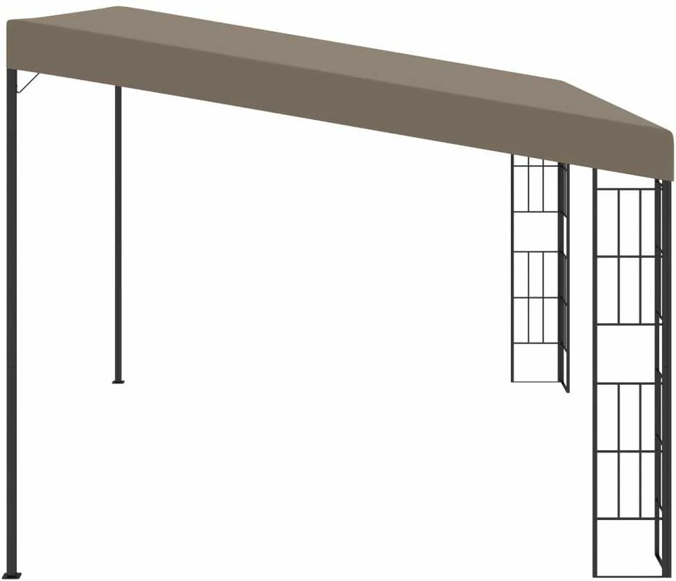 Prie sienos montuojama pavėsinė, taupe spalvos, 4x3m, audinys