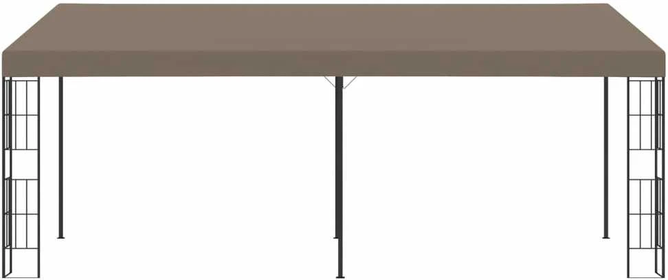 Prie sienos montuojama pavėsinė, taupe spalvos, 6x3m, audinys