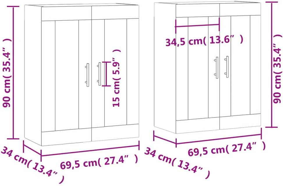 Prie sienos montuojamos spintelės, 2vnt., baltos, mediena