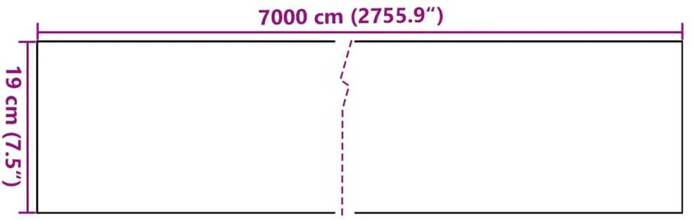 Privatumo suteikianti sodo pertvara, kreminė, 70x0,19m, PVC