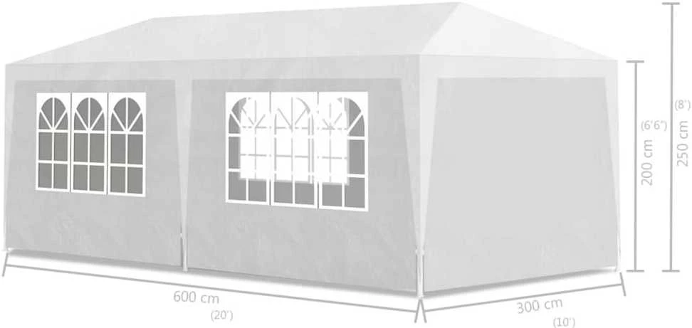 Proginė palapinė, 3x6 m, balta
