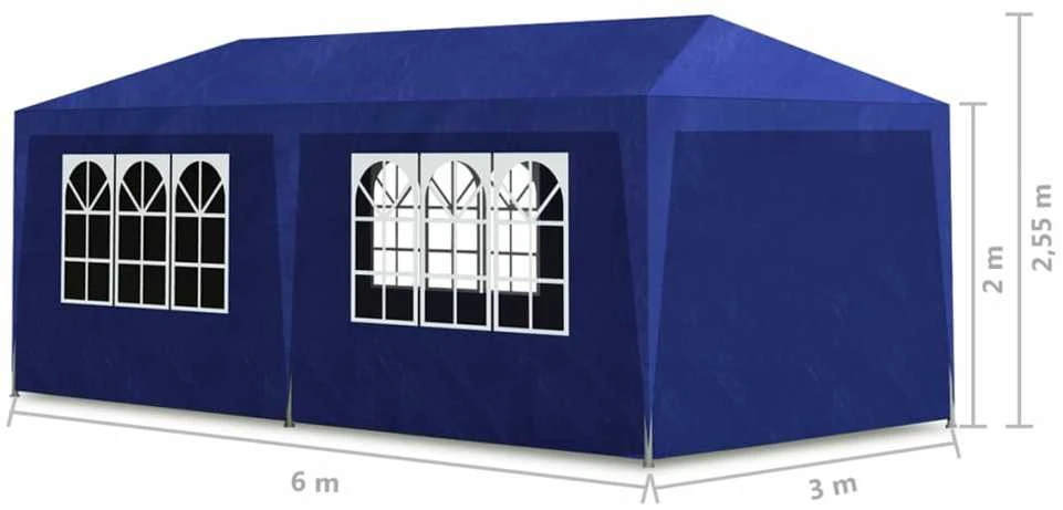 Proginė palapinė, 3x6 m, mėlyna