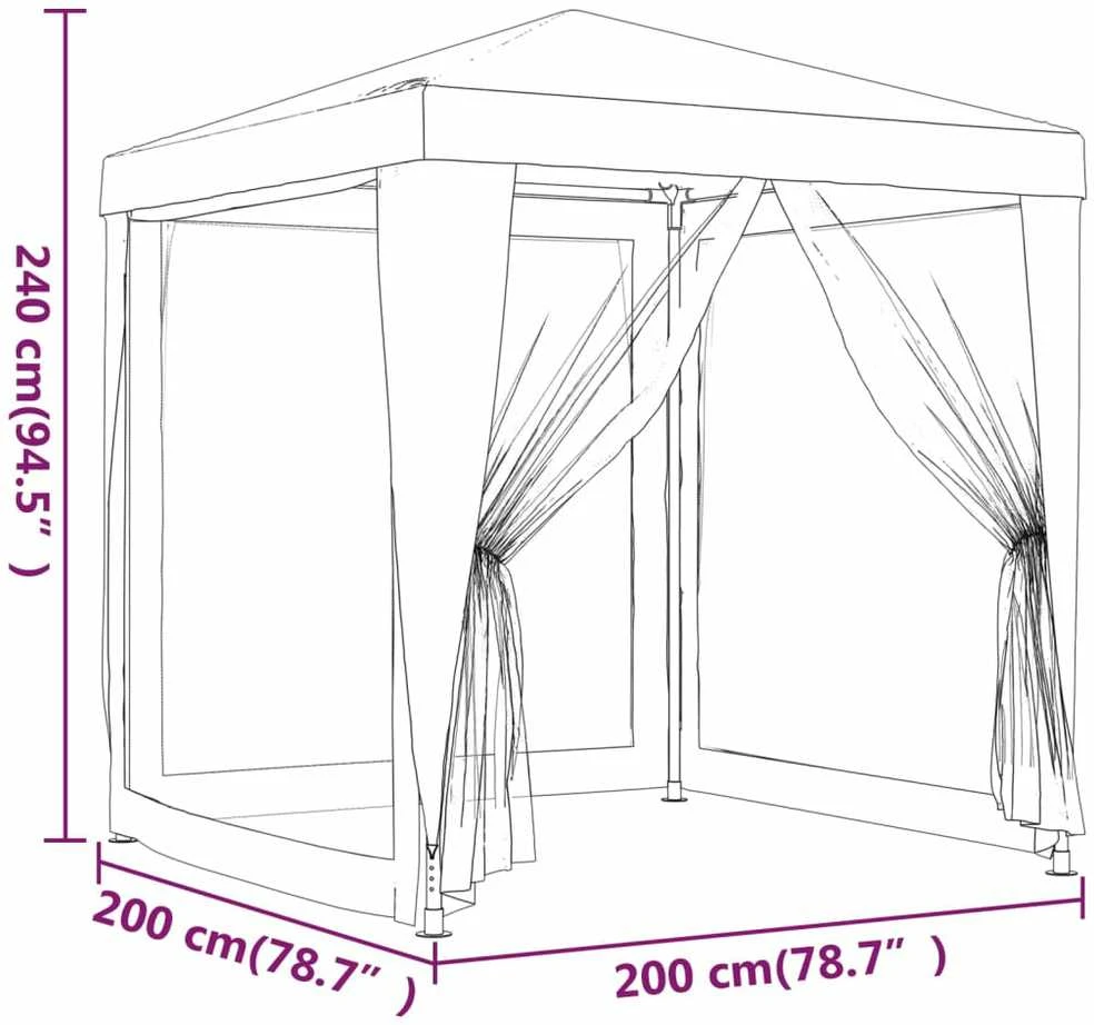 Proginė palapinė su 4 sienomis, antracito, 2x2m, HDPE