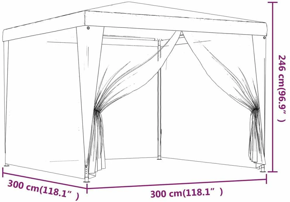 Proginė palapinė su 4 tinklinėmis sienomis, žalia, 3x3m, HDPE