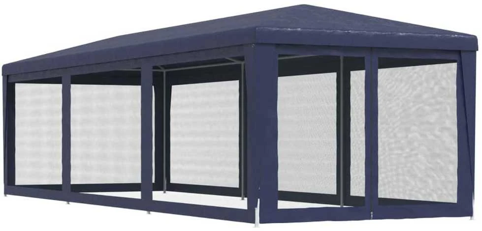 Proginė palapinė su 8 tinklinėmis sienomis, mėlyna, 3x9m, HDPE