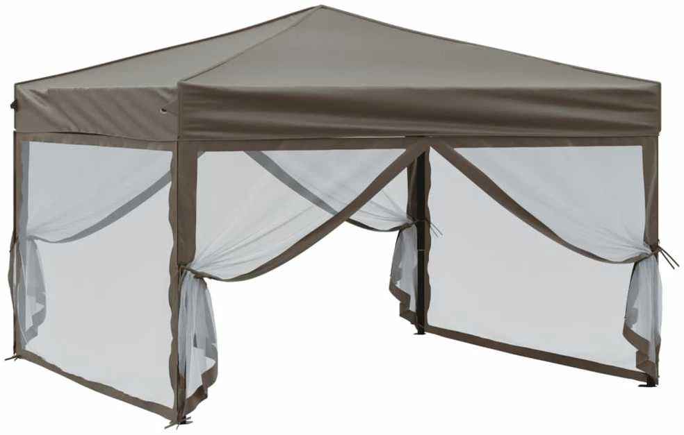 Proginė palapinė su šoninėmis sienomis, taupe, 3x3m