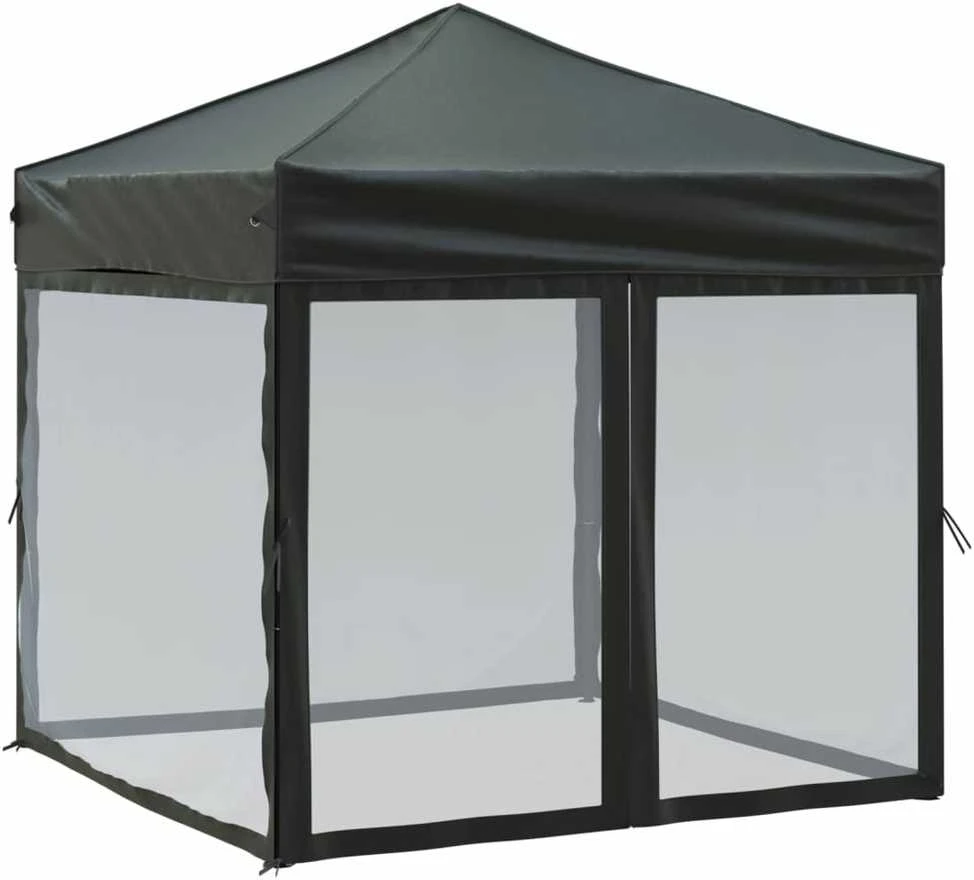 Proginė palapinė su šoninėmis sienomis, juoda, 2x2m