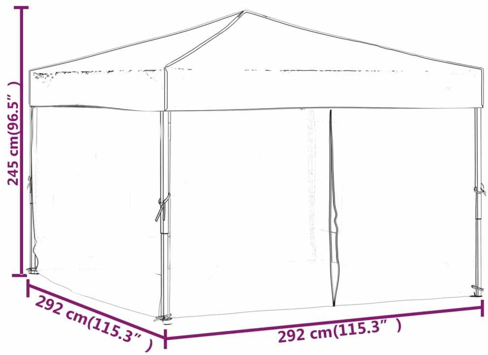 Proginė palapinė su šoninėmis sienomis, raudona, 3x3m