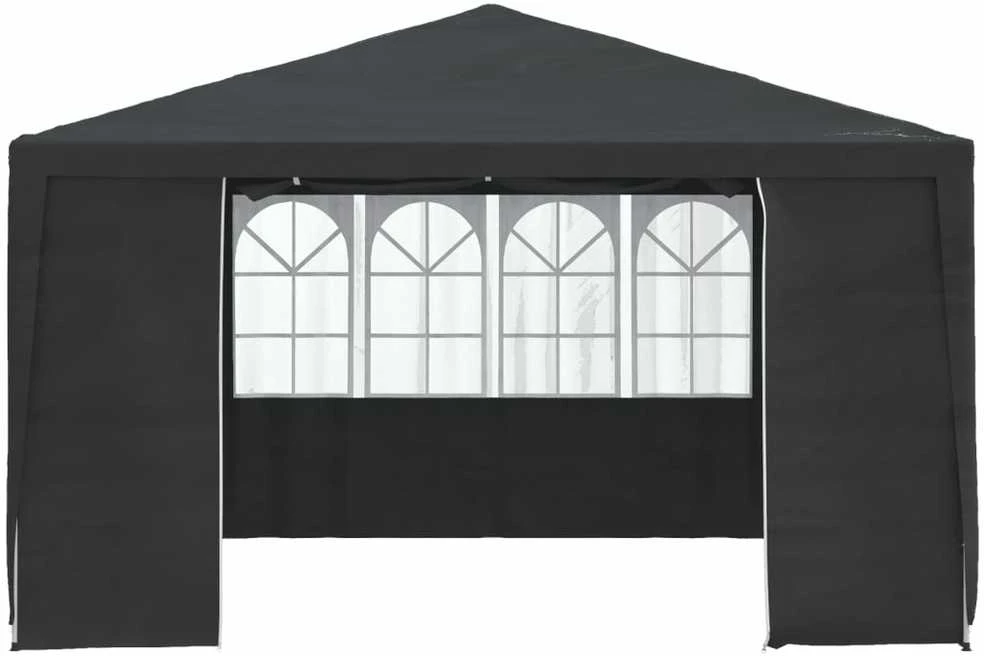 Proginė palapinė su šoninėmis sienomis, antracito, 4x4m, 90g/m²