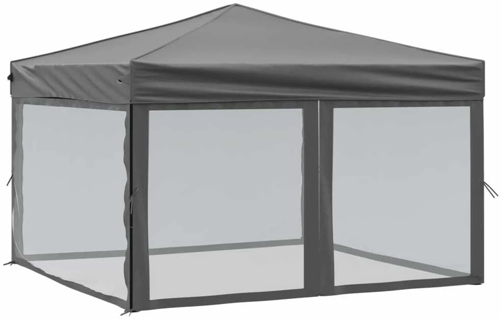 Proginė palapinė su šoninėmis sienomis, antracito, 3x3m