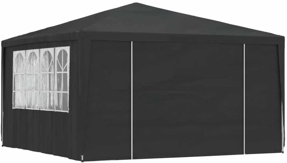Proginė palapinė su šoninėmis sienomis, antracito, 4x4m, 90g/m²