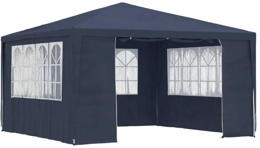 Proginė palapinė su šoninėmis sienomis, mėlyna, 4x4m, 90g/m²
