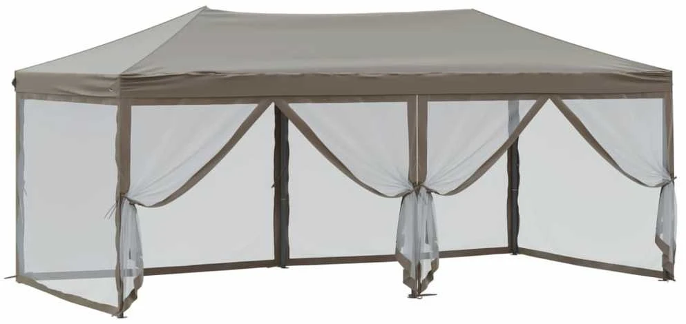 Proginė palapinė su šoninėmis sienomis, taupe, 3x6m