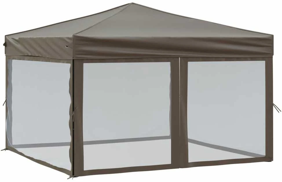 Proginė palapinė su šoninėmis sienomis, taupe, 3x3m