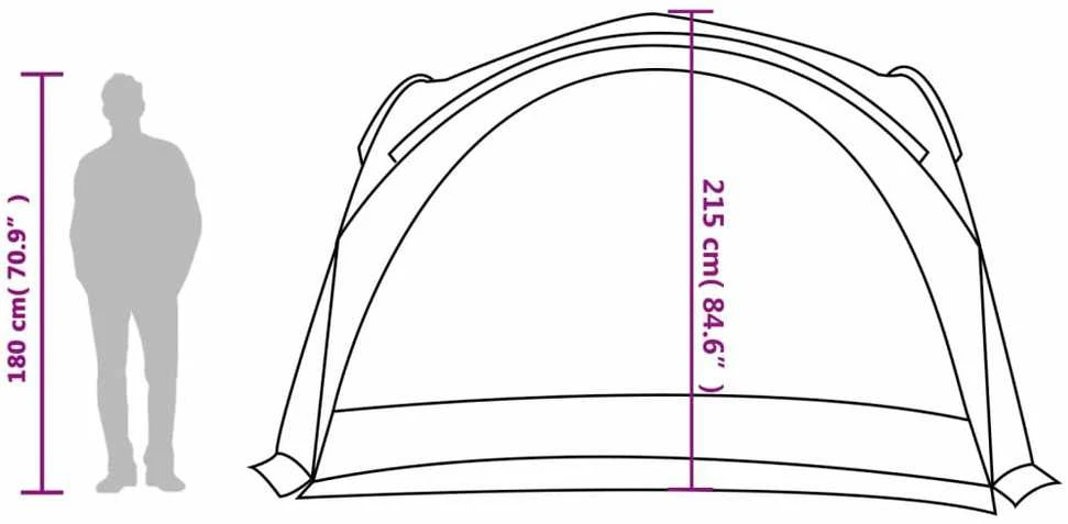 Proginė palapinė, žalios spalvos, 360x360x215cm, 185T Taffeta
