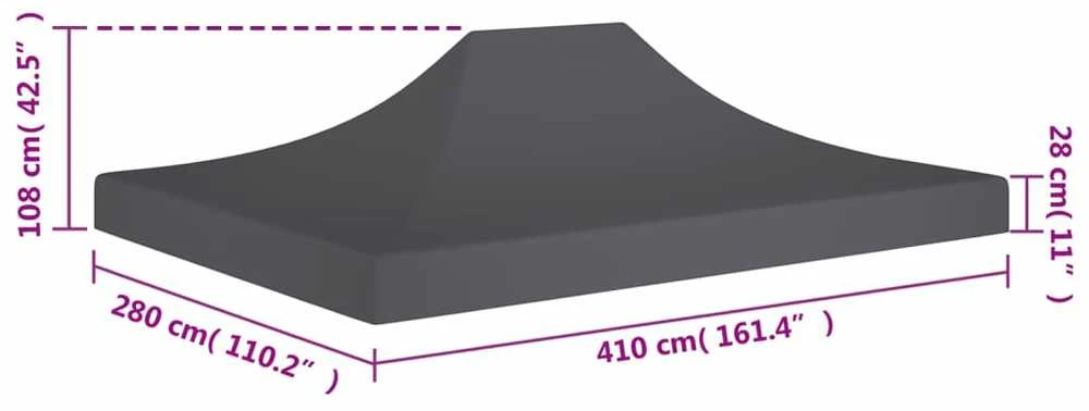 Proginės palapinės stogas, antracito spalvos, 4x3m, 270 g/m²