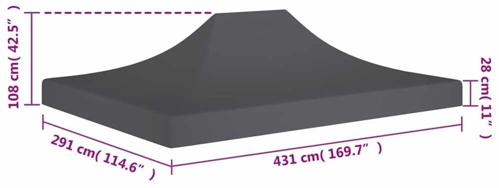 Proginės palapinės stogas, antracito spalvos, 4,5x3m, 270 g/m²
