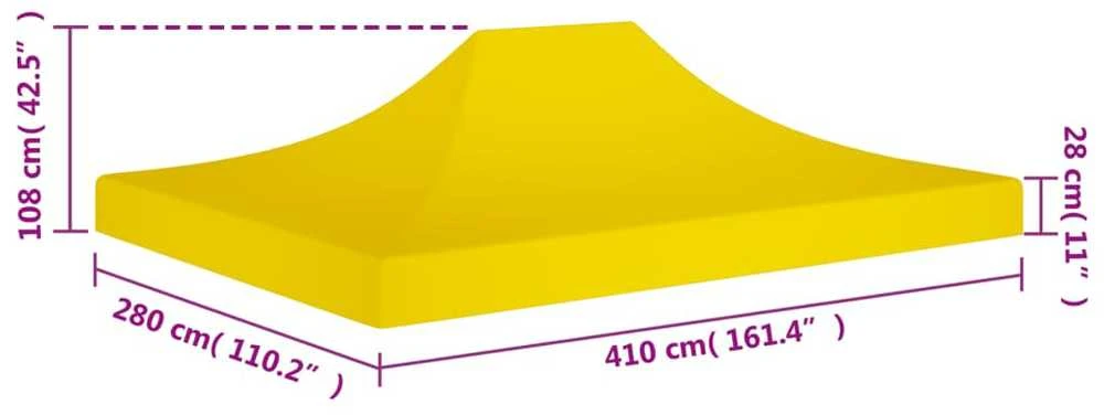 Proginės palapinės stogas, geltonos spalvos, 4x3m, 270 g/m²