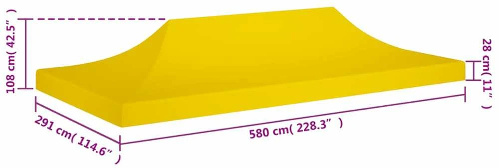 Proginės palapinės stogas, geltonos spalvos, 6x3m, 270 g/m²