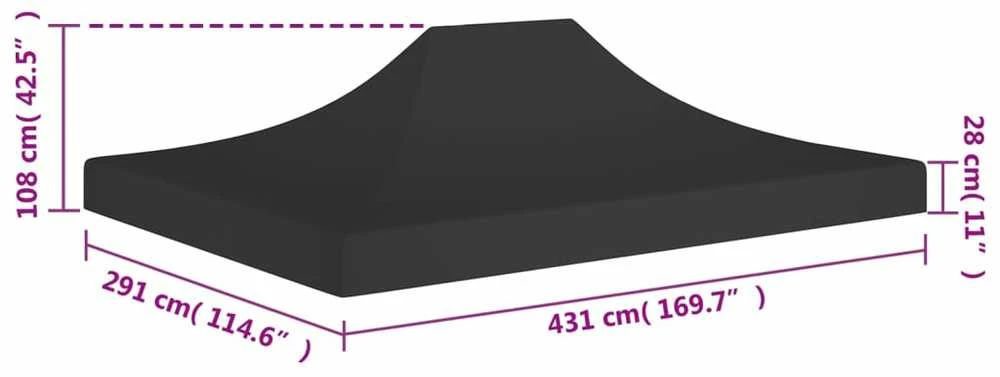 Proginės palapinės stogas, juodos spalvos, 4,5x3m, 270 g/m²