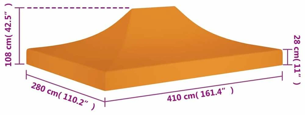 Proginės palapinės stogas, oranžinės spalvos, 4x3m, 270 g/m²