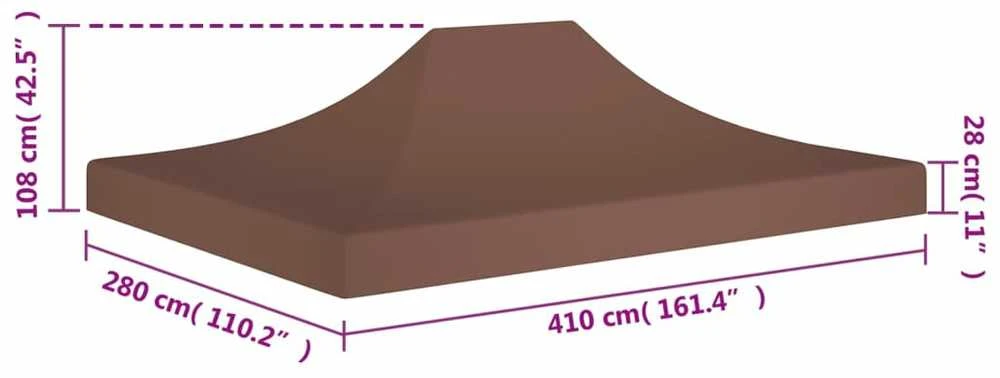 Proginės palapinės stogas, rudos spalvos, 4x3m, 270 g/m²