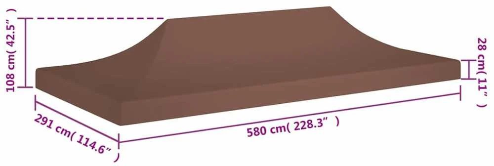Proginės palapinės stogas, rudos spalvos, 6x3m, 270 g/m²