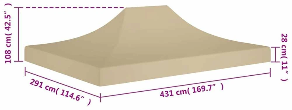 Proginės palapinės stogas, smėlio spalvos, 4,5x3m, 270 g/m²