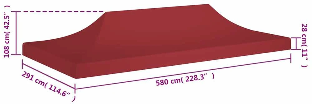 Proginės palapinės stogas, tamsiai raudonas, 6x3m, 270 g/m²