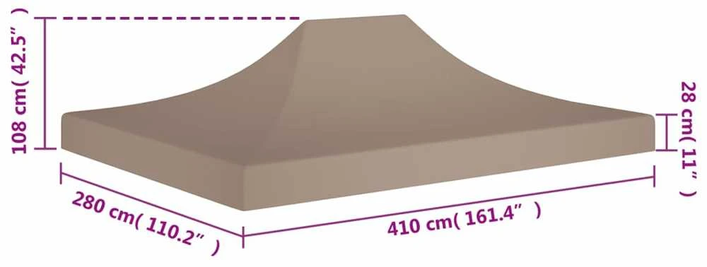 Proginės palapinės stogas, taupe spalvos, 4x3m, 270 g/m²