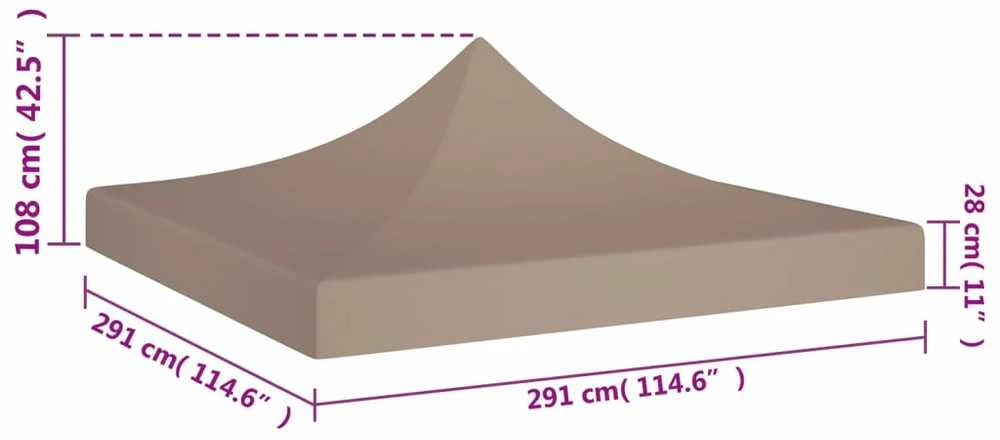 Proginės palapinės stogas, taupe spalvos, 3x3m, 270 g/m²