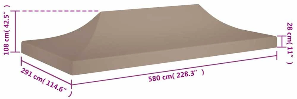 Proginės palapinės stogas, taupe spalvos, 6x3m, 270 g/m²