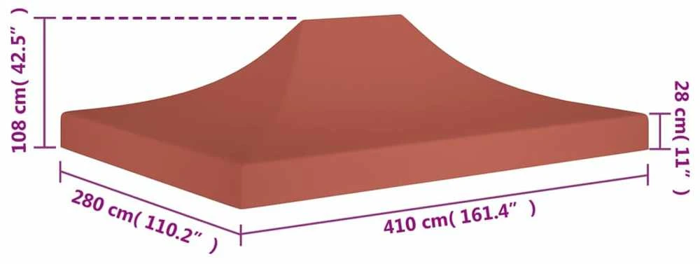 Proginės palapinės stogas, terakota spalvos, 4x3m, 270 g/m²