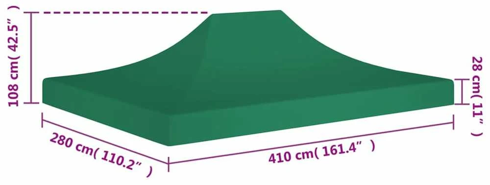 Proginės palapinės stogas, žalios spalvos, 4.1 x 2.8m, 270 g/m²