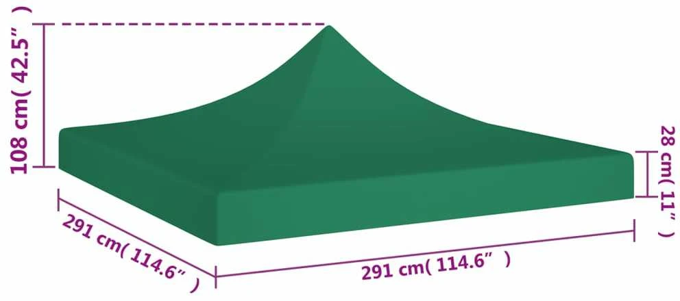 Proginės palapinės stogas, žalios spalvos, 3x3m, 270 g/m²