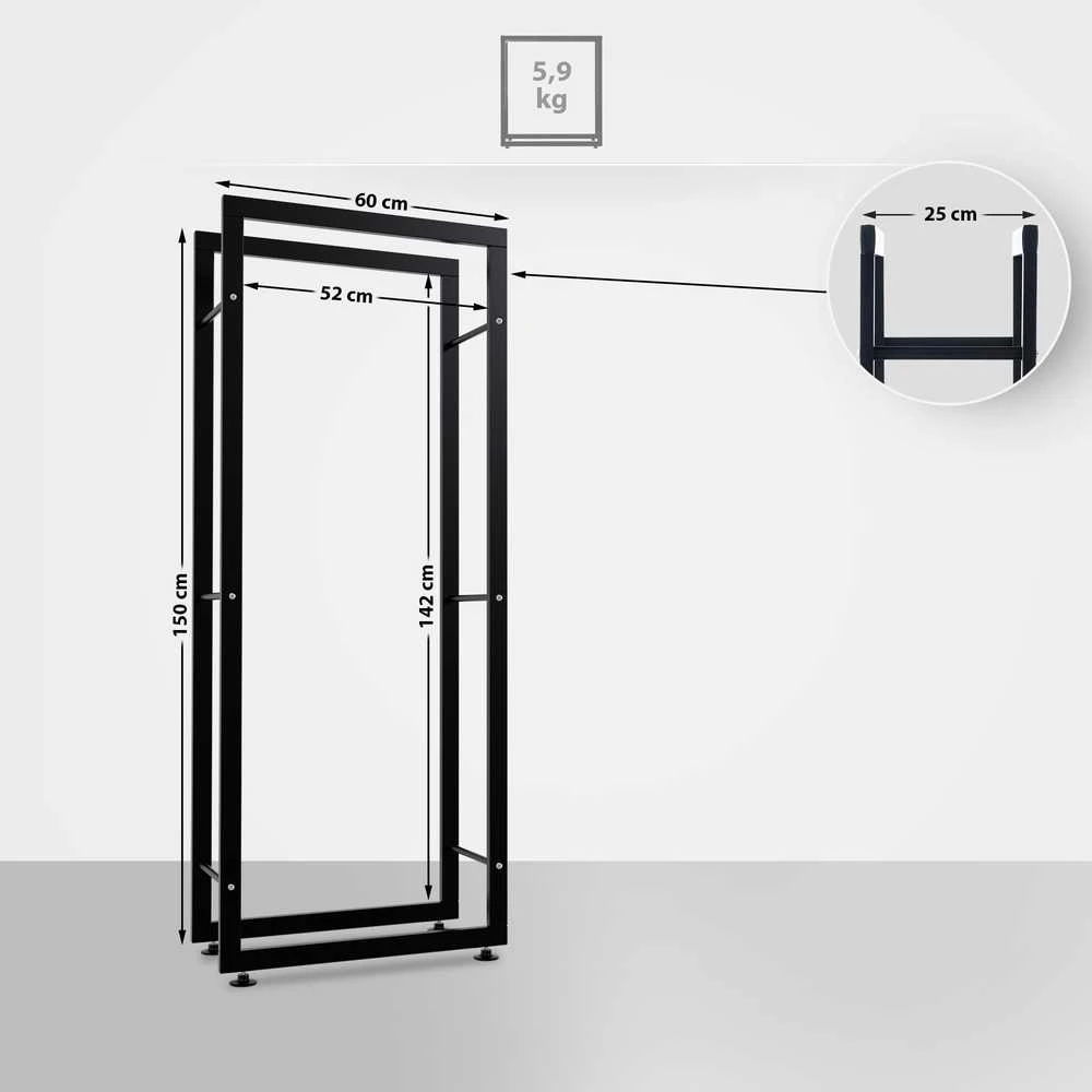 Clp Trading Mville Malkų stovas CLP Keri V2 25x60x150, metalinis, juodas