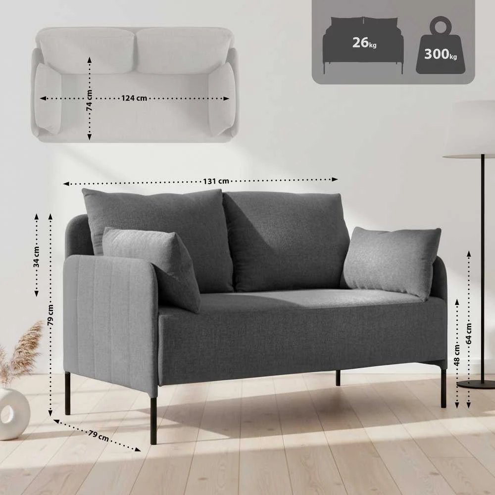 Mville Dvivietė sofa Ziden, audinys