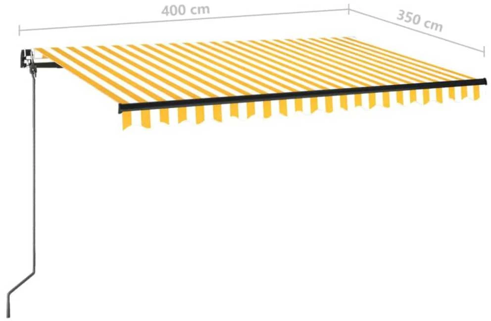 Rankiniu būdu ištraukiama markizė, geltona ir balta, 400x350cm
