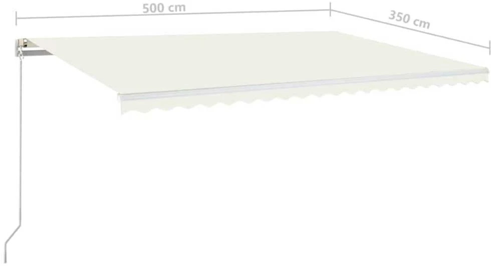 Rankiniu būdu ištraukiama markizė, kreminės spalvos, 500x350cm