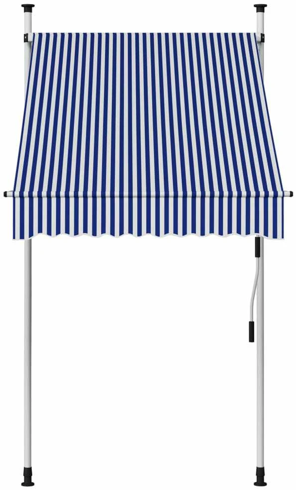 Rankiniu būdu ištraukiama markizė, mėlyni/balti dryžiai, 100cm