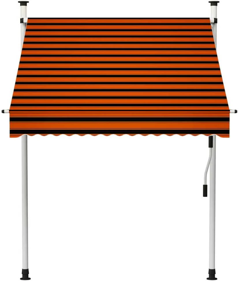 Rankiniu būdu ištraukiama markizė, oranžinė ir ruda, 150cm