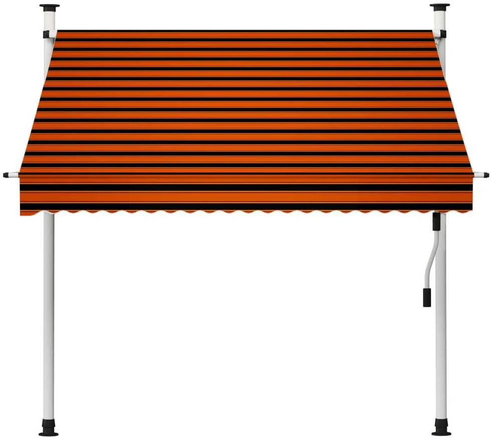 Rankiniu būdu ištraukiama markizė, oranžinė ir ruda, 200cm
