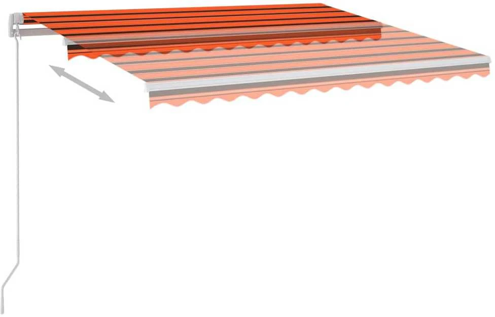 Rankiniu būdu ištraukiama markizė, oranžinė ir ruda, 300x250cm