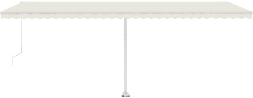 Rankiniu būdu ištraukiama markizė su LED, kreminė, 600x300cm