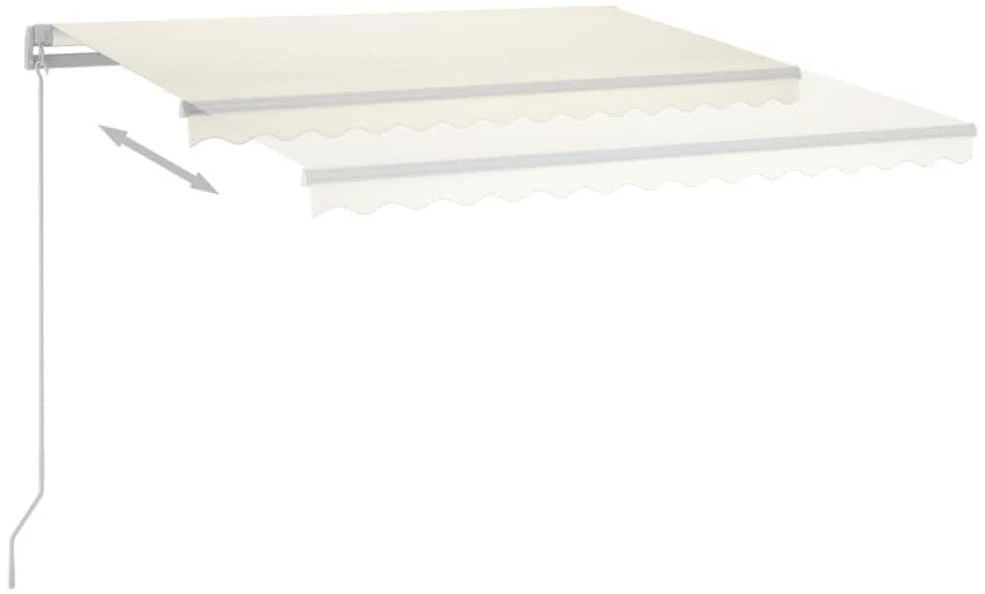 Rankiniu būdu ištraukiama markizė su LED, kreminė, 400x350cm
