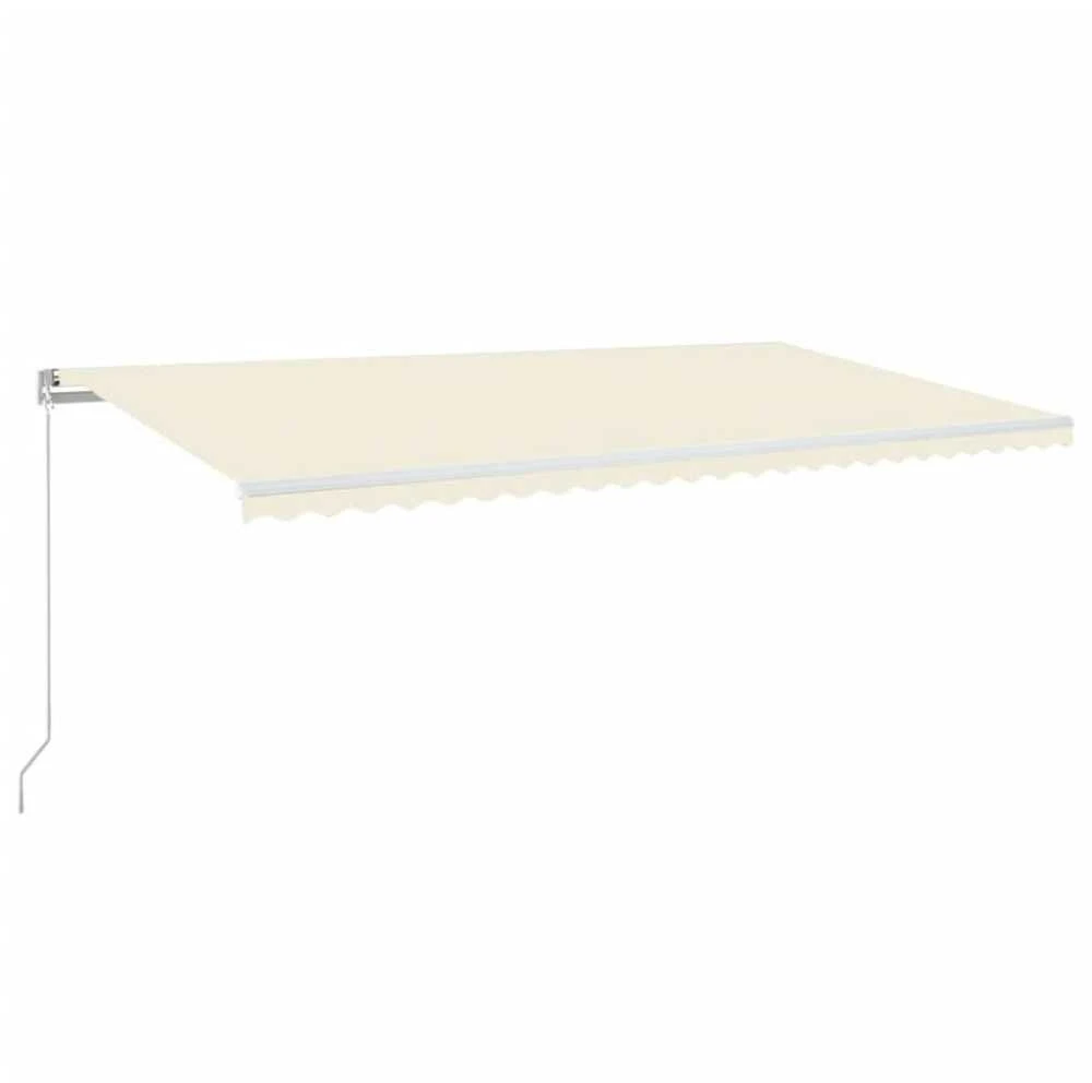 Rankiniu būdu ištraukiama markizė su LED, kreminė, 600x350cm